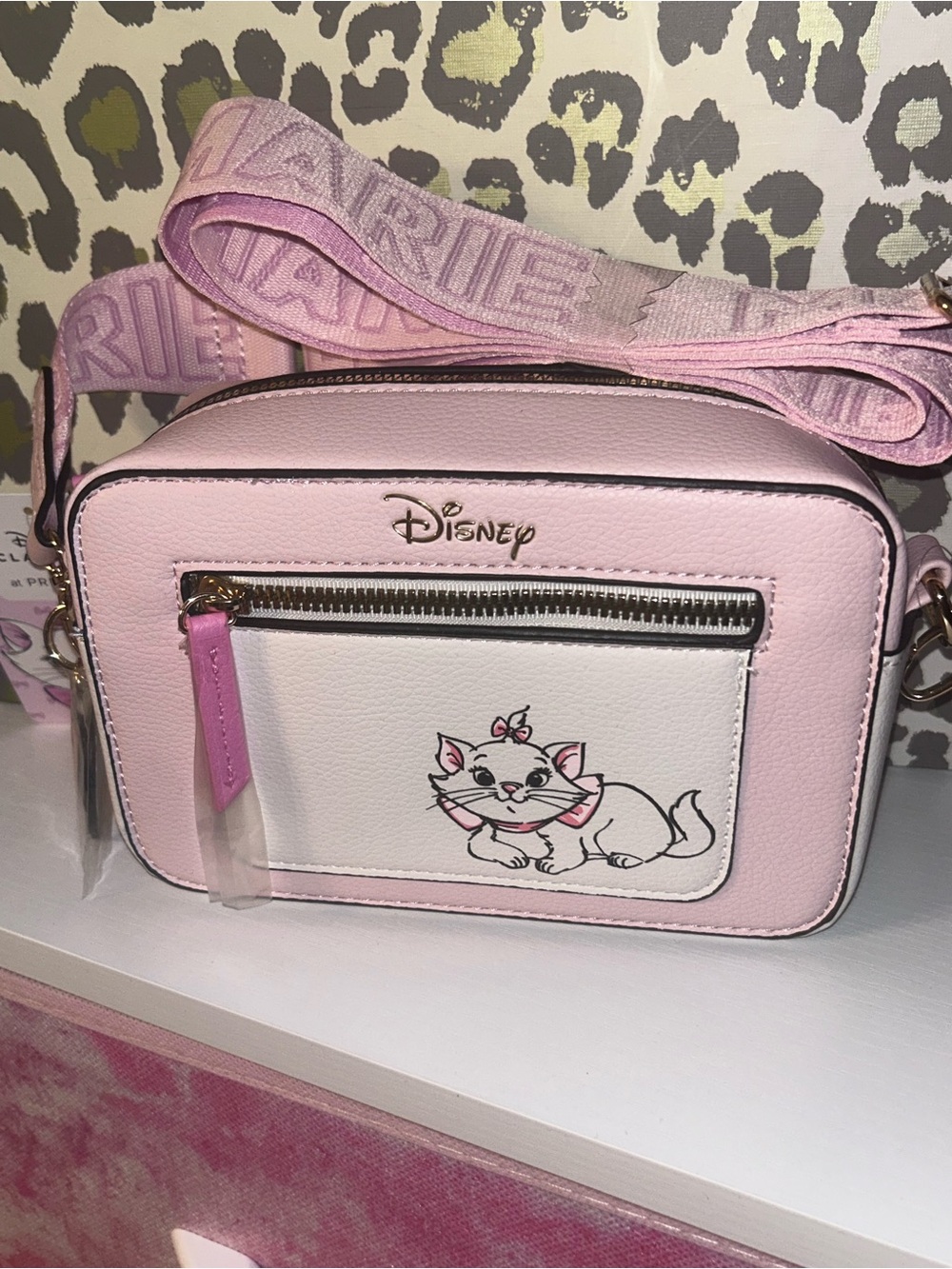 Aristocats Marie the Cat pink crossbody purse .